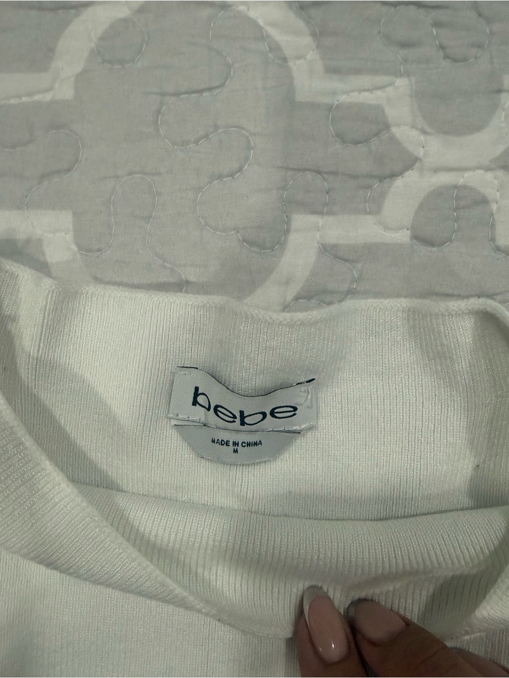 bebe White Sleeveless Knit Top - Picture 4 of 4